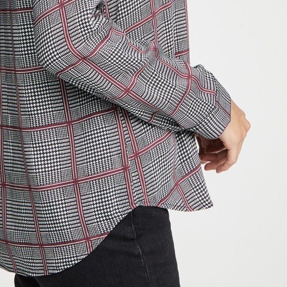 L'AGENCE Nina Long Sleeve Blouse in Autumn Pfeiffer Plaid - Picture 5 of 7